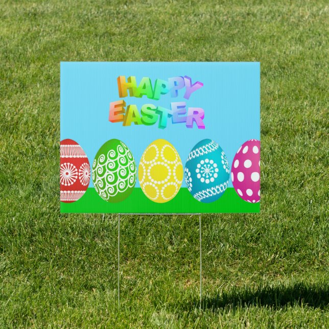 Easter Eggs Yard Sign (Insitu)