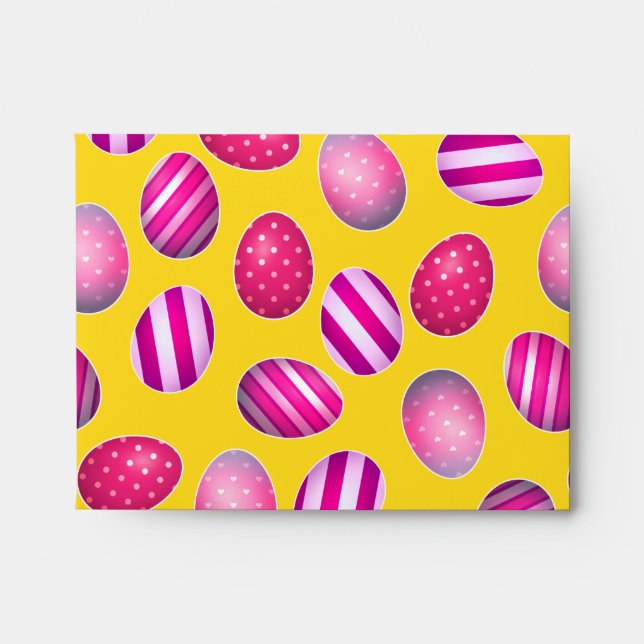 Easter Eggs Yellow and Pink Pattern Envelope (Front)