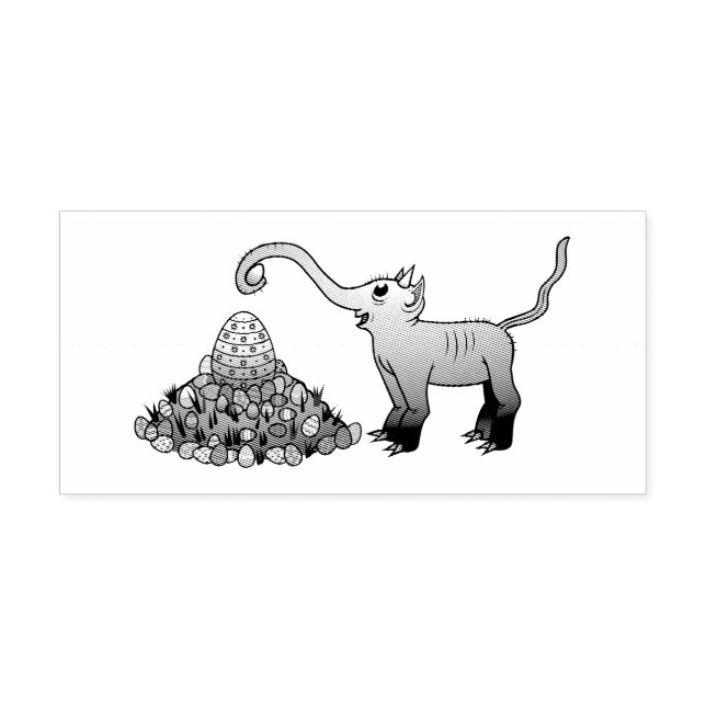 Easter Elephants Egg Hunt Rubber Stamp (Imprint)