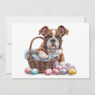 Easter English Bulldogs Holiday Card