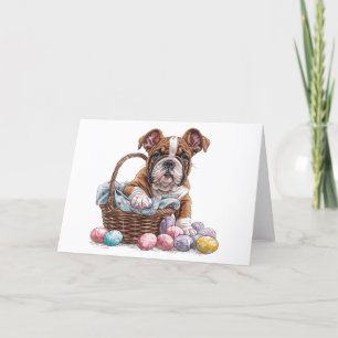 Easter English Bulldogs Holiday Card