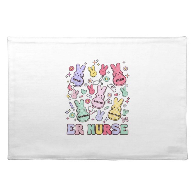 Easter ER Emergency Department Nurse Practitioner  Cloth Placemat (Front)