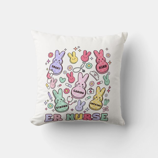 Easter ER Emergency Department Nurse Practitioner  Throw Pillow (Front)