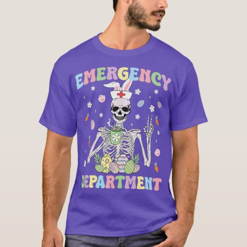 Easter Er Nurse Emergency Department Room Skeleton T_Shirt