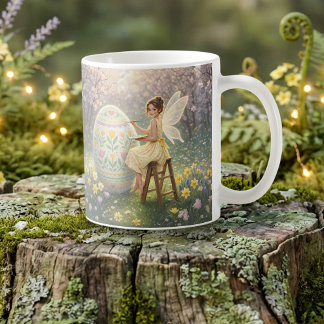 Easter Fairy Painting Egg Spring Coffee Mug