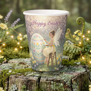 Easter Fairy Painting Egg Spring Paper Cups