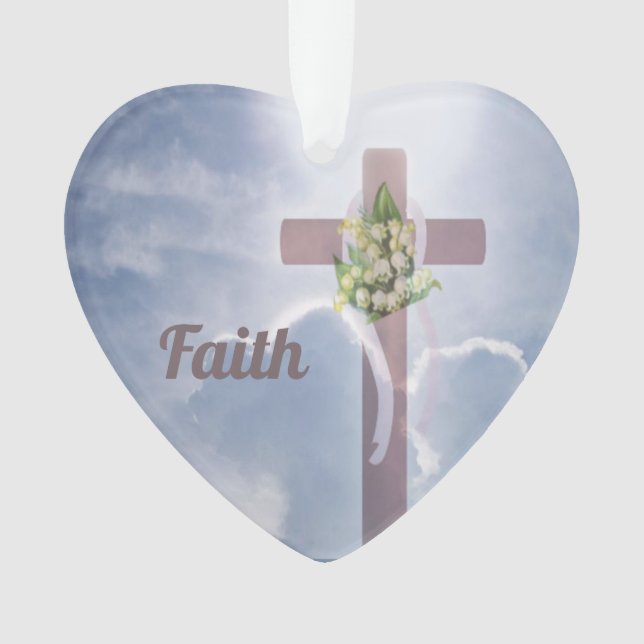 Easter Faith, Cross in the Clouds Ornament (Front)