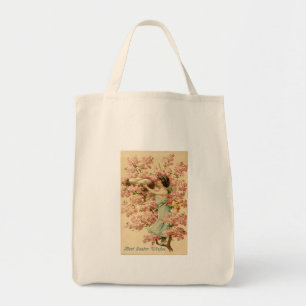 easter faith flowers pink Cherry Blossom Nest cute Tote Bag