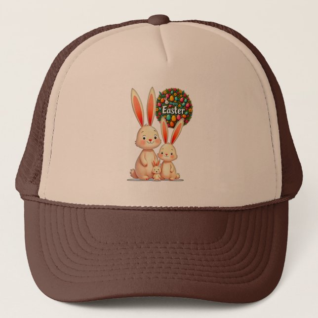 Easter Family – Cute Bunny Celebration - boné Trucker Hat (Front)