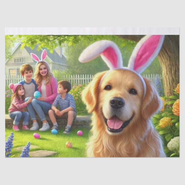 Easter Family Dog  Tissue Paper (Front)