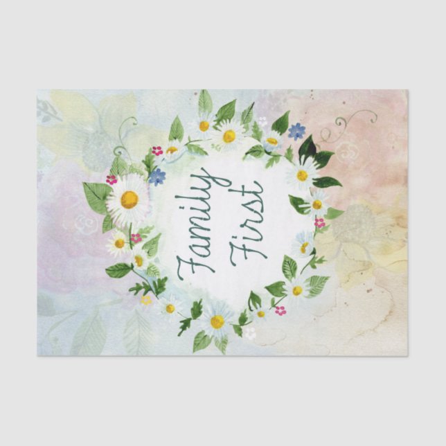 Easter Family First Circle of Daisies Tissue Paper (Front)