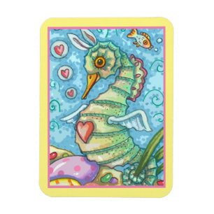 EASTER FANTASY, SPRING SEAHORSE HOLIDAY MAGNET