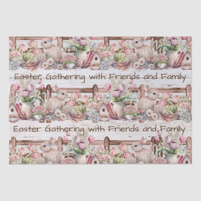 Easter Farmhouse Holiday Gathering Tissue Paper (Front)