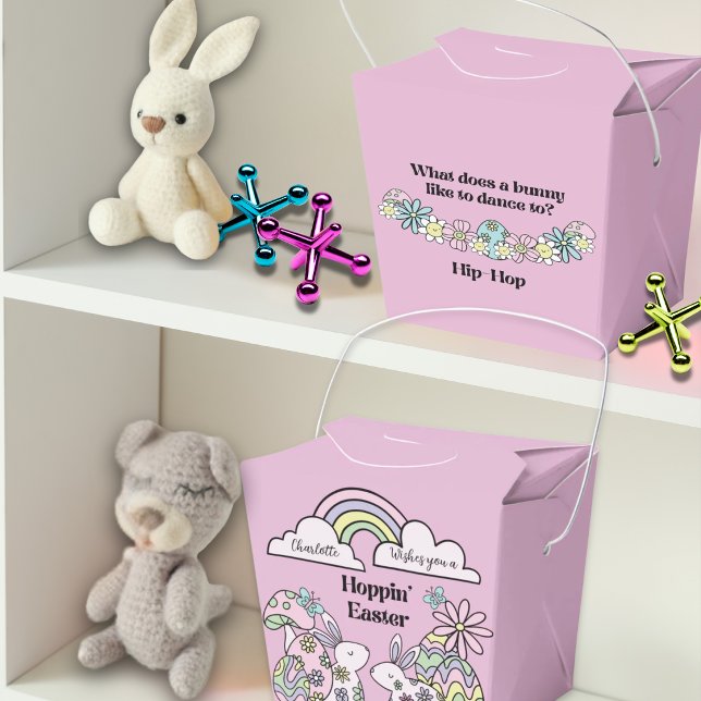 Easter Favor Box Retro Flower Power Bunny (Creator Uploaded)