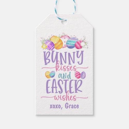 Easter Favor Tag Bunny kisses and easter wishes Gift Tags