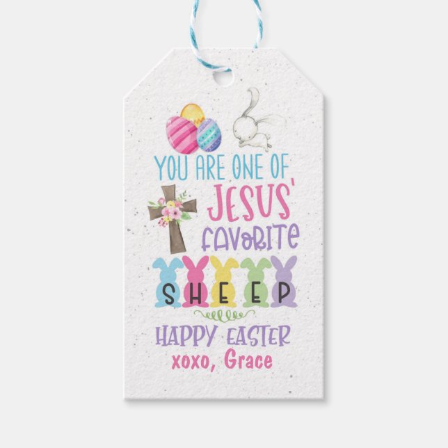 Easter Favor Tag, Christian Religious Easter tag (Front)