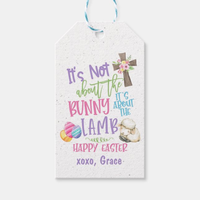 Easter Favor Tag, Christian Religious Easter tag (Front)