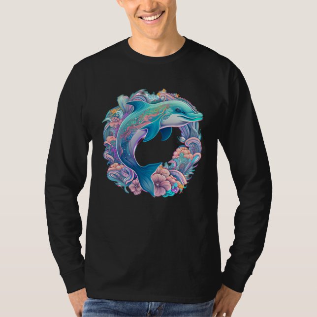 Easter festive Illustration with charming Dolphin  T-Shirt (Front)