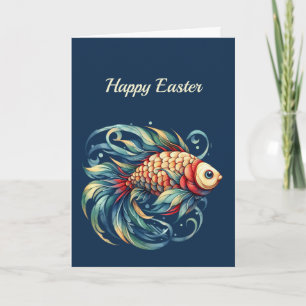 Easter Fish Illustration Holiday Card