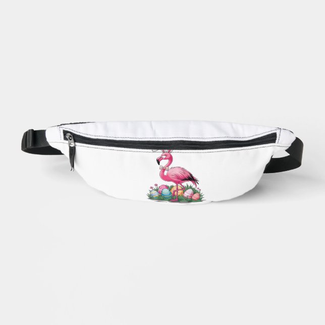 Easter Flamingo T-Shirt Fanny Pack (Front)