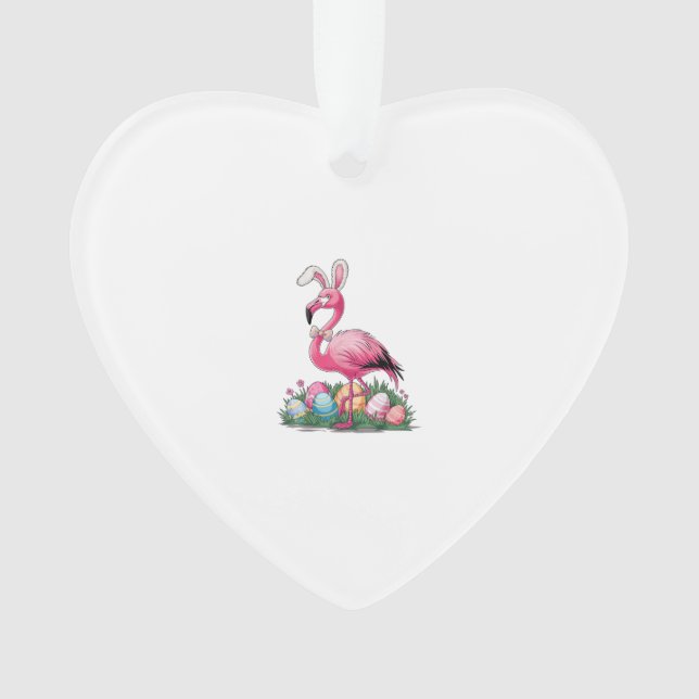 Easter Flamingo T-Shirt Ornament (Front)