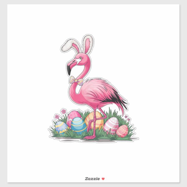 Easter Flamingo T-Shirt Sticker (Sheet)