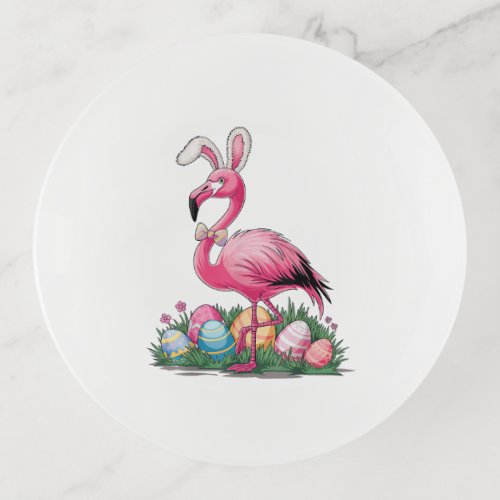 Easter Flamingo T-Shirt Trinket Tray