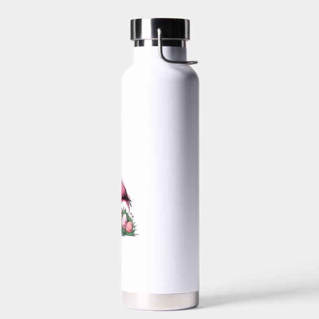 Easter Flamingo T-Shirt Water Bottle (Left)