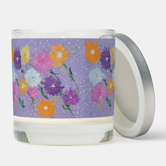 Easter Floral Bouquet, Vanilla Scented Candle (Lid)