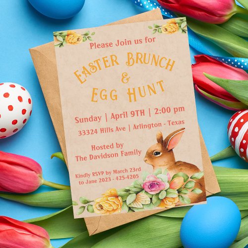 Easter Floral Brunch Party Invitation