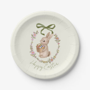 Easter Floral Bunny Egg Hunt Paper Plates