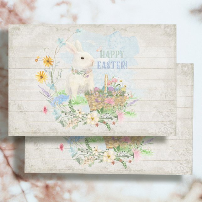 Easter Floral Bunny Eggs Basket Spring Decoupage Tissue Paper (Creator Uploaded)