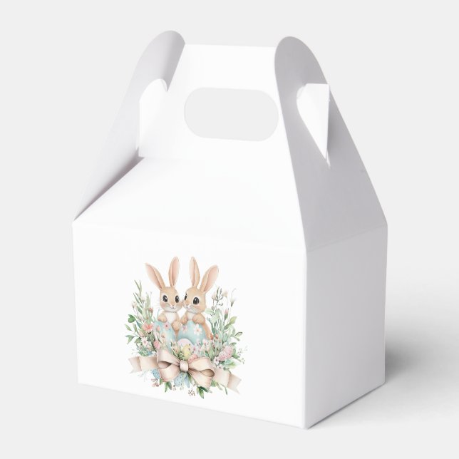 Easter floral bunny  favor boxes (Front Side)