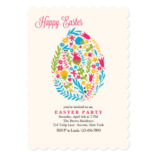 Easter Floral Egg Invitation