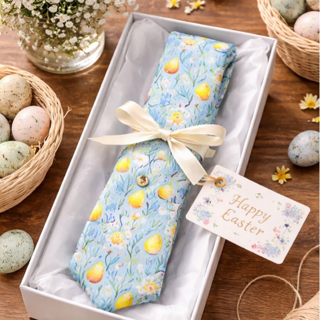Easter Floral Egg Spring  Neck Tie (Creator Uploaded)