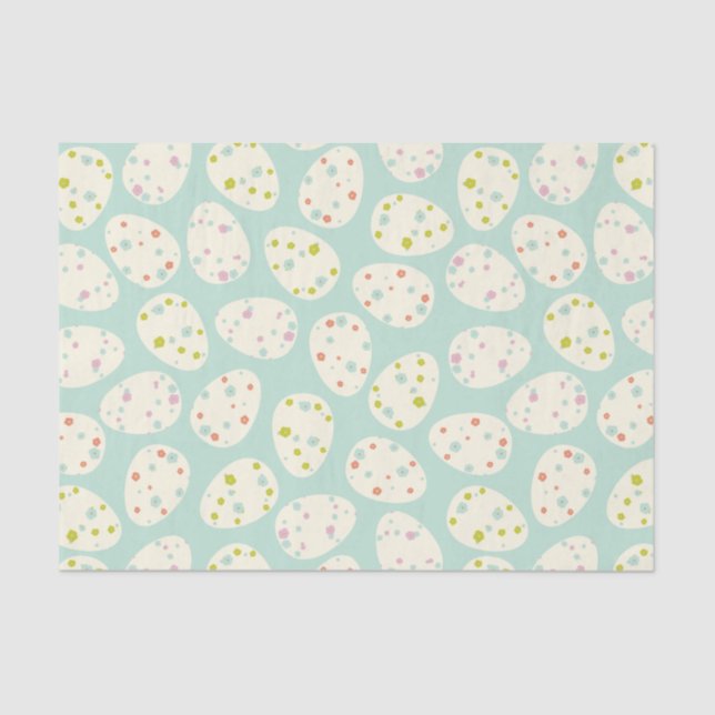 Easter Floral Eggs Pattern Tissue Paper (Front)