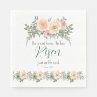 Easter Floral He has Risen Scripture Watercolor