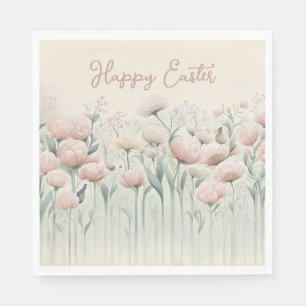Easter Floral Meadow Art Print Napkins