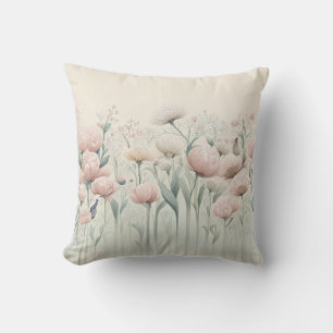 Easter Floral Meadow Art Print Throw Pillow