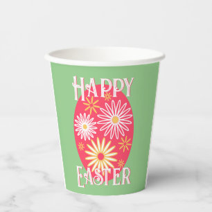Easter Floral Modern Happy Easter Paper Cups