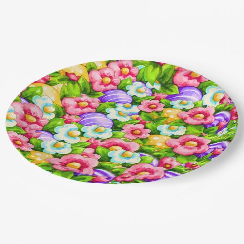 Easter Floral Paper Plate