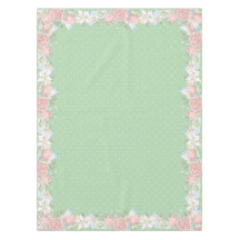Easter Floral Pastel Green Polka Dots