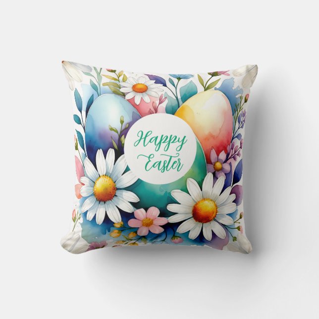 Easter floral pattern throw pillow (Front)