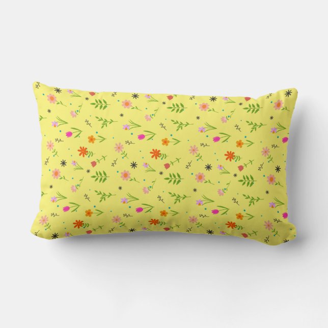 Easter Floral Pretty Flowers Pattern-27718 Lumbar Pillow (Back)