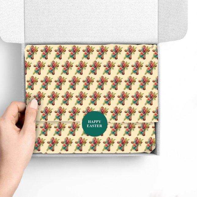 Easter Floral Watercolor Cross Tissue Paper (Creator Uploaded)