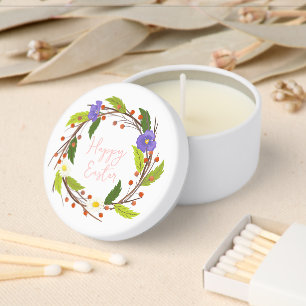 Easter Floral Wreath Soy Wax Candle Mini Candle Favors