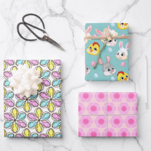 Easter Florals And Animals Wrapping Paper Sheets