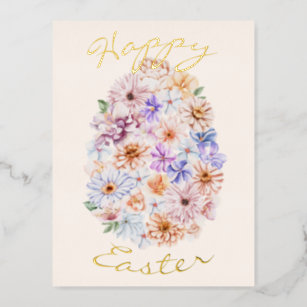 Easter Florals Foil Postcard