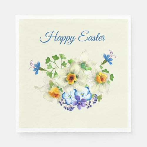 Easter Flower Bouquet Happy Easter Napkins