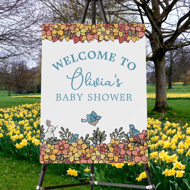 Easter Flowers Baby Shower Welcome Foam Board (Creator Uploaded)